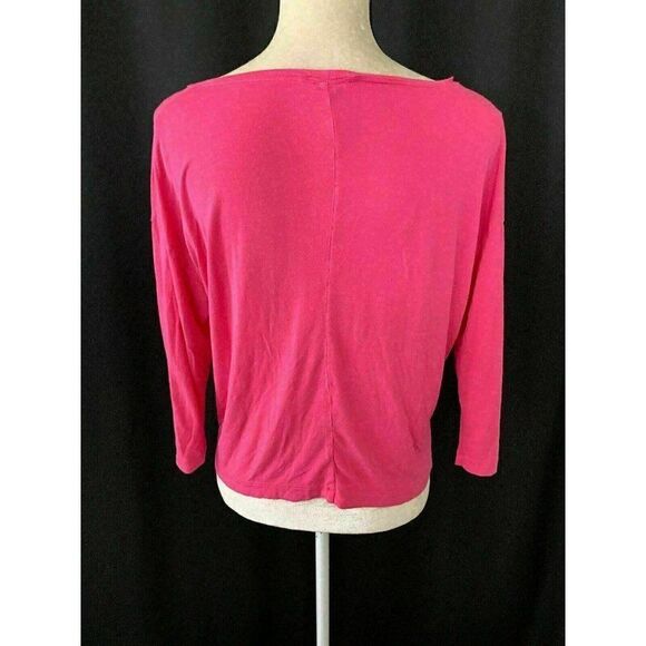 Vince Womens Solid Pink Boat Neck Long Sleeve Top T Shirt Medium - Picture 4 of 5